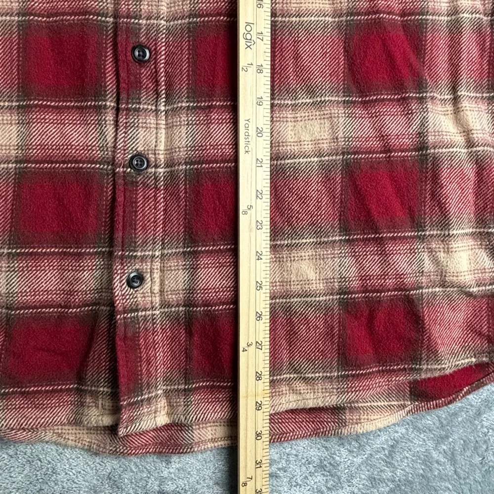 Orvis Shirt Men XXL Red Plaid Heavyweight‎ Flannel Shacket Chore Outdoors